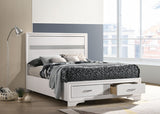 Miranda 51-inch Wood Full Storage Panel Bed White - Tampa Furniture Outlet
