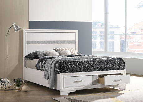 Miranda 51-inch Wood Full Storage Panel Bed White - Tampa Furniture Outlet