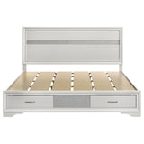 Miranda 51-inch Wood Eastern King Storage Panel Bed White - Tampa Furniture Outlet