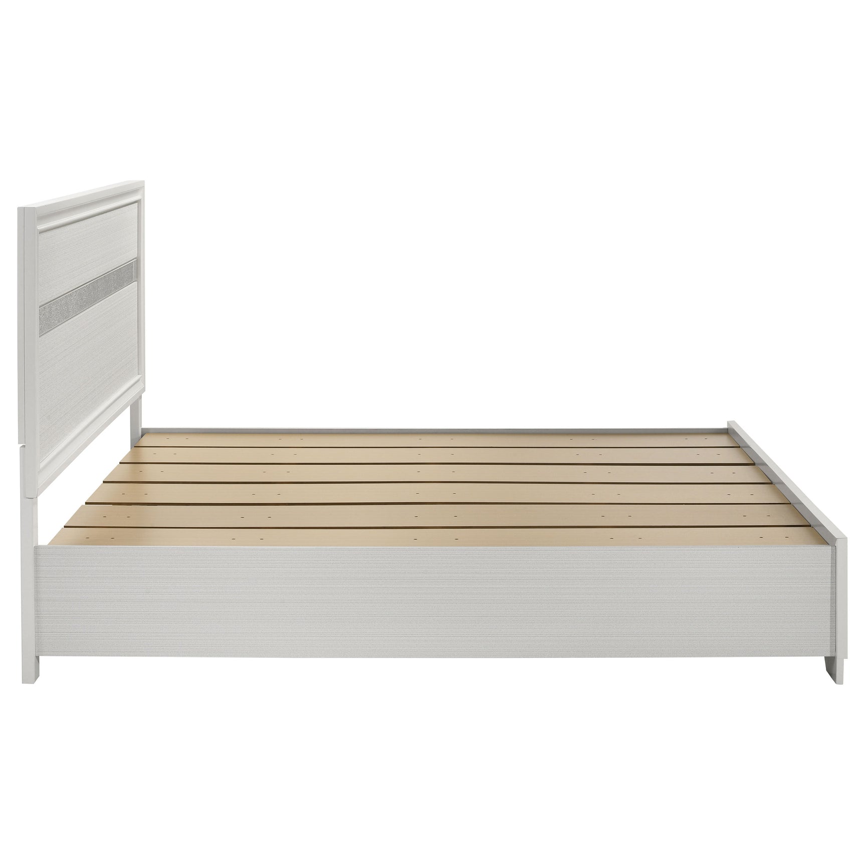 Miranda 51-inch Wood Eastern King Storage Panel Bed White - Tampa Furniture Outlet