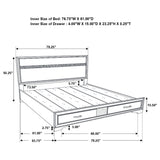 Miranda 51-inch Wood Eastern King Storage Panel Bed White - Tampa Furniture Outlet