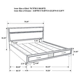 Miranda 51-inch Wood California King Storage Panel Bed White