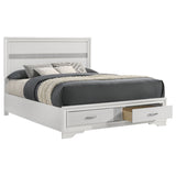 Miranda 51-inch Wood Queen Storage Panel Bed White - Tampa Furniture Outlet