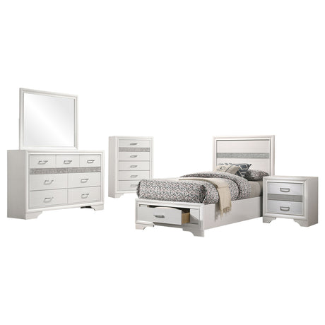 Miranda 5-piece Twin Bedroom Set White - Tampa Furniture Outlet