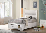 Miranda 51-inch Wood Twin Storage Panel Bed White - Tampa Furniture Outlet