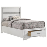 Miranda 51-inch Wood Twin Storage Panel Bed White - Tampa Furniture Outlet