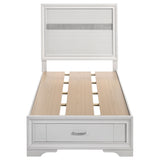Miranda 51-inch Wood Twin Storage Panel Bed White - Tampa Furniture Outlet