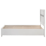 Miranda 51-inch Wood Twin Storage Panel Bed White - Tampa Furniture Outlet