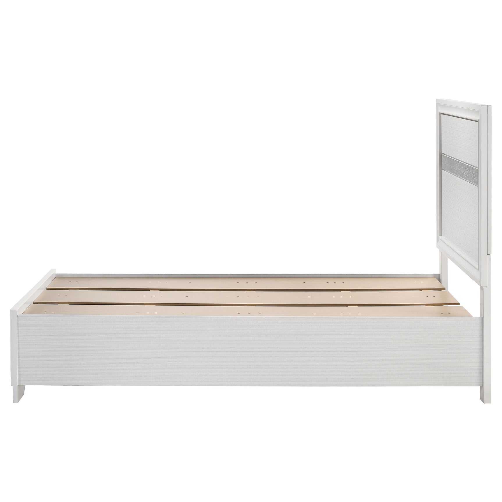 Miranda 51-inch Wood Twin Storage Panel Bed White - Tampa Furniture Outlet