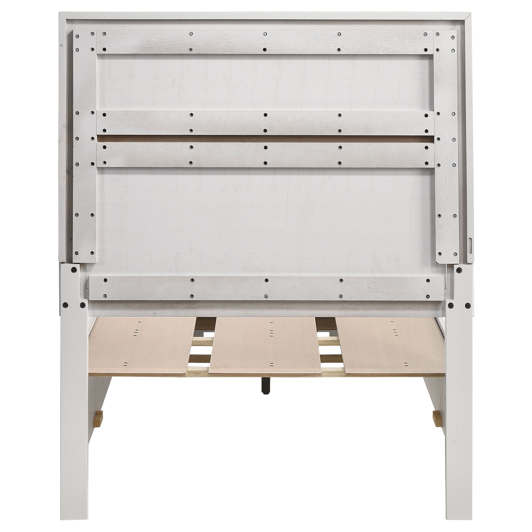 Miranda 51-inch Wood Twin Storage Panel Bed White - Tampa Furniture Outlet