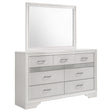 Tampa Furniture Outlet - Coaster - Miranda 7-drawer Dresser with Mirror White - 205113M