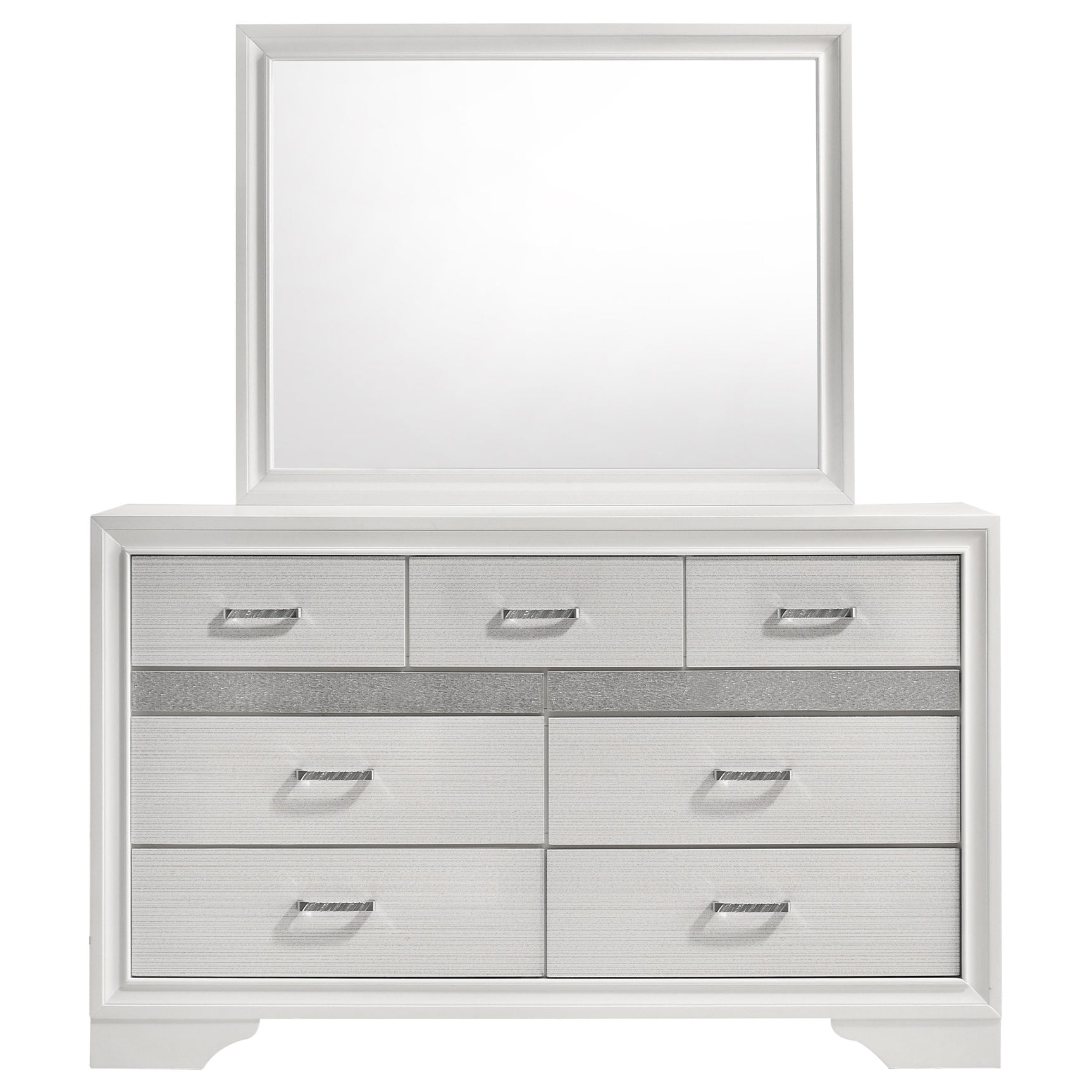Miranda 7-drawer Dresser with Mirror White - Tampa Furniture Outlet