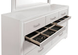 Miranda 7-drawer Dresser with Mirror White - Tampa Furniture Outlet