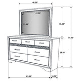 Miranda 7-drawer Dresser with Mirror White - Tampa Furniture Outlet