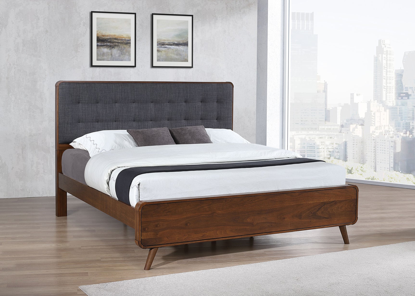 Robyn Wood Eastern King Platform Bed Dark Walnut - Tampa Furniture Outlet