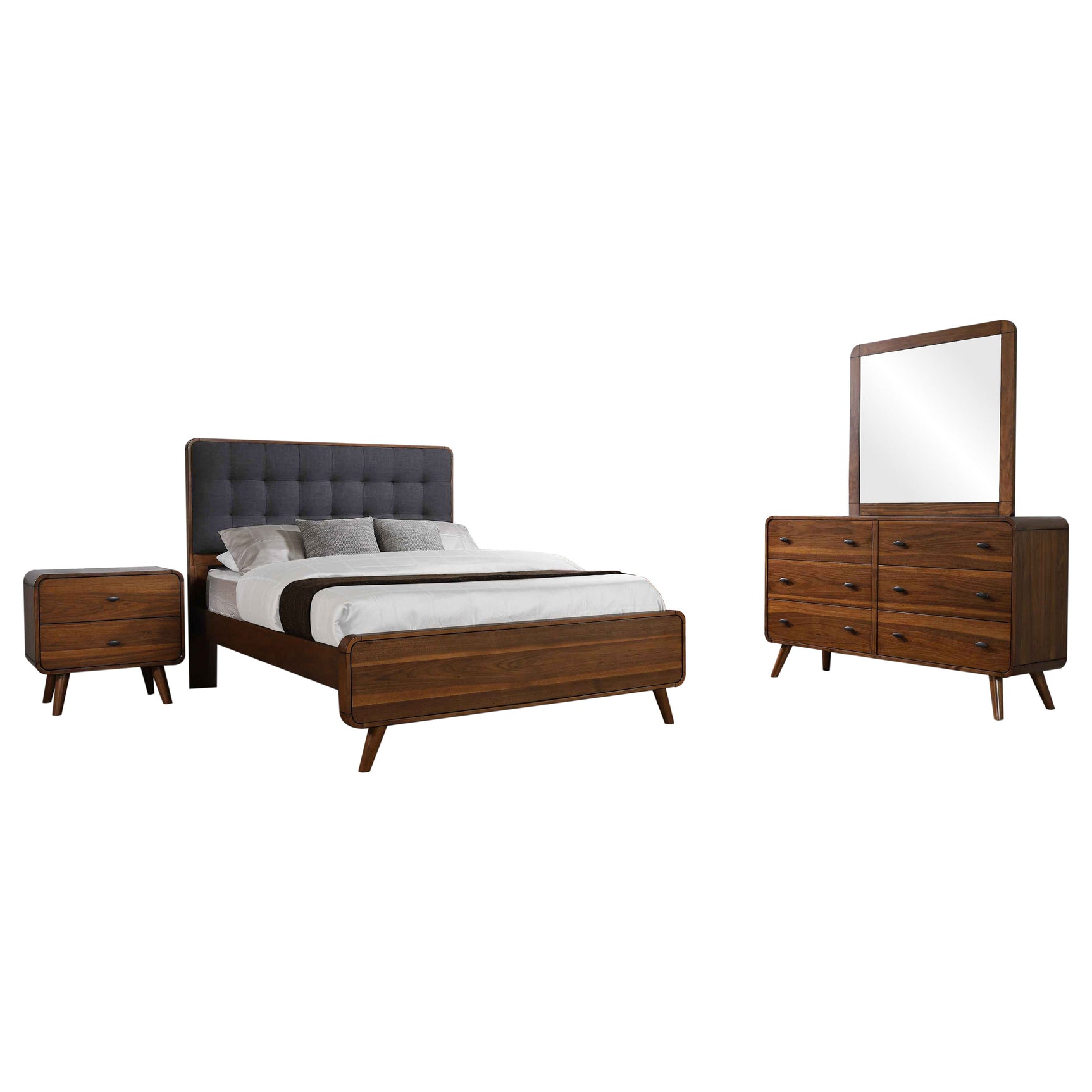 Robyn 4-piece California King Bedroom Set Dark Walnut - Tampa Furniture Outlet