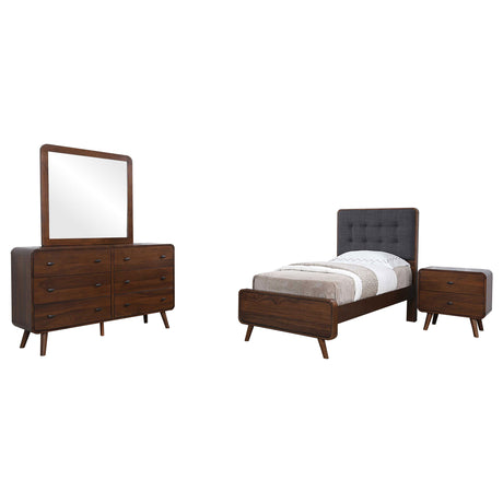 Robyn 4-piece Twin Bedroom Set Dark Walnut - Tampa Furniture Outlet