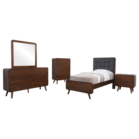 Robyn 5-piece Twin Bedroom Set Dark Walnut - Tampa Furniture Outlet