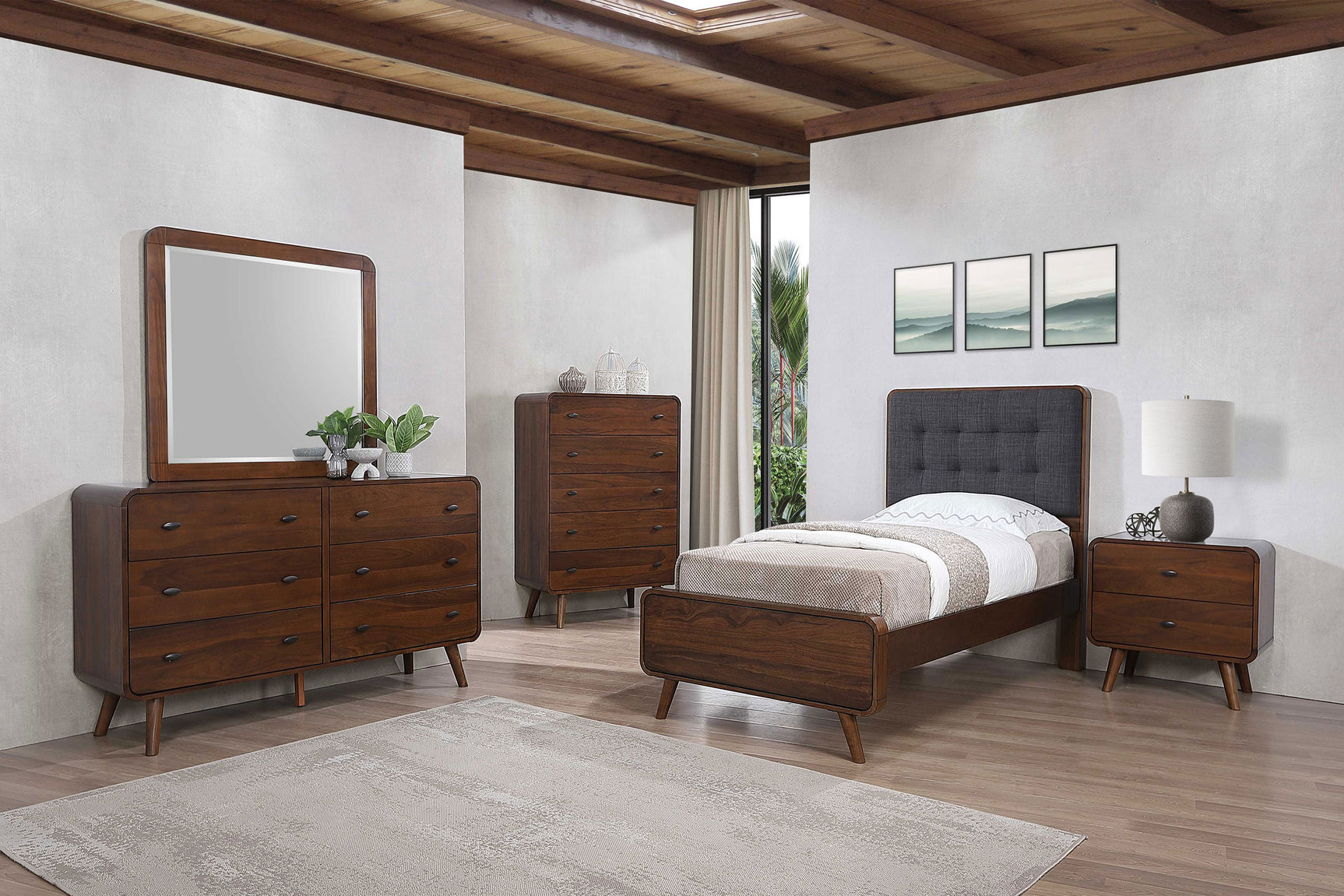 Robyn Wood Twin Platform Bed Dark Walnut - Tampa Furniture Outlet