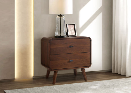Robyn 2-drawer Nightstand Bedside Table Dark Walnut - Tampa Furniture Outlet
