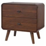 Robyn 2-drawer Nightstand Bedside Table Dark Walnut - Tampa Furniture Outlet