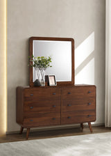 Robyn 6-drawer Dresser with Mirror Dark Walnut - Tampa Furniture Outlet