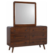 Tampa Furniture Outlet - Coaster - Robyn 6-drawer Dresser with Mirror Dark Walnut - 205133M