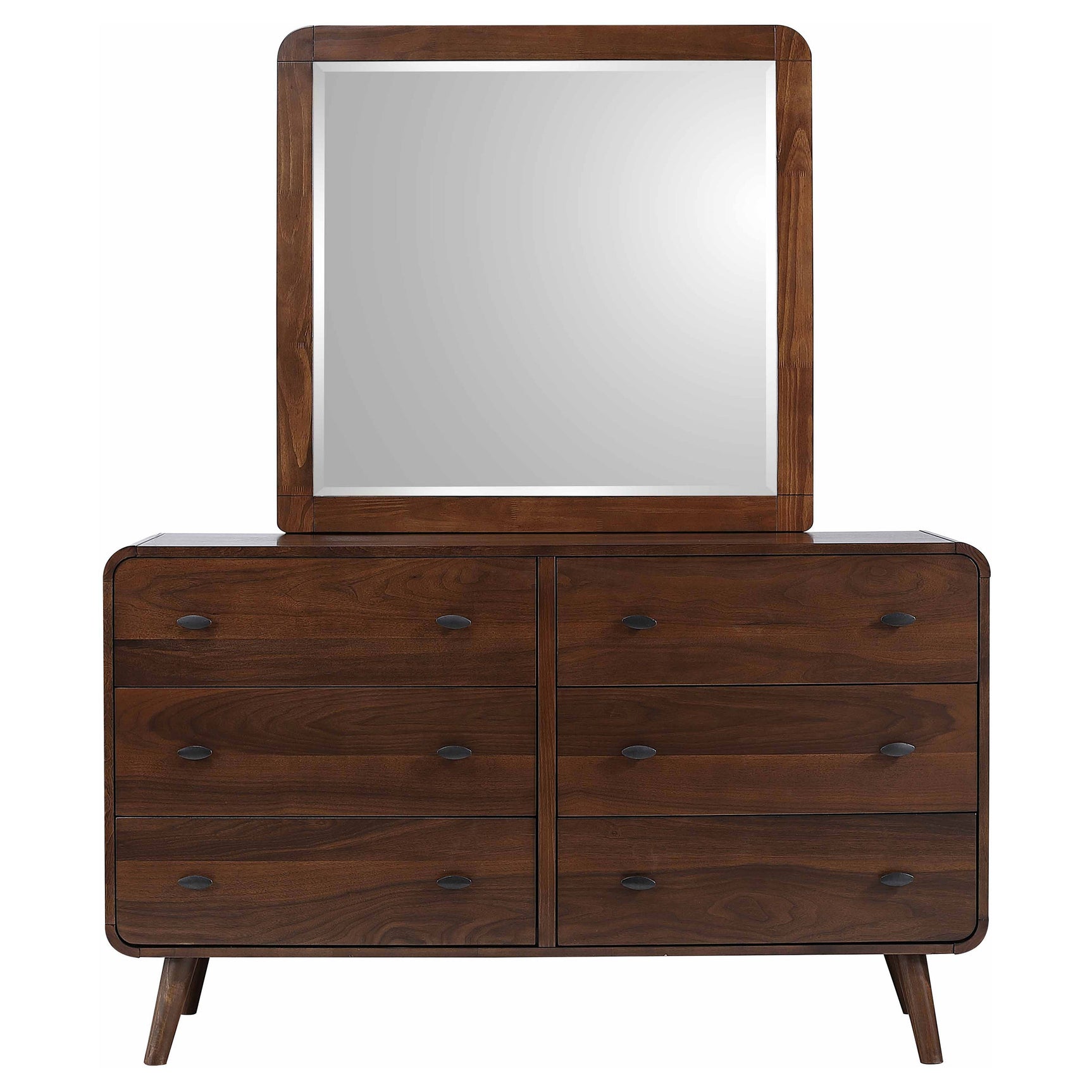 Robyn 6-drawer Dresser with Mirror Dark Walnut - Tampa Furniture Outlet