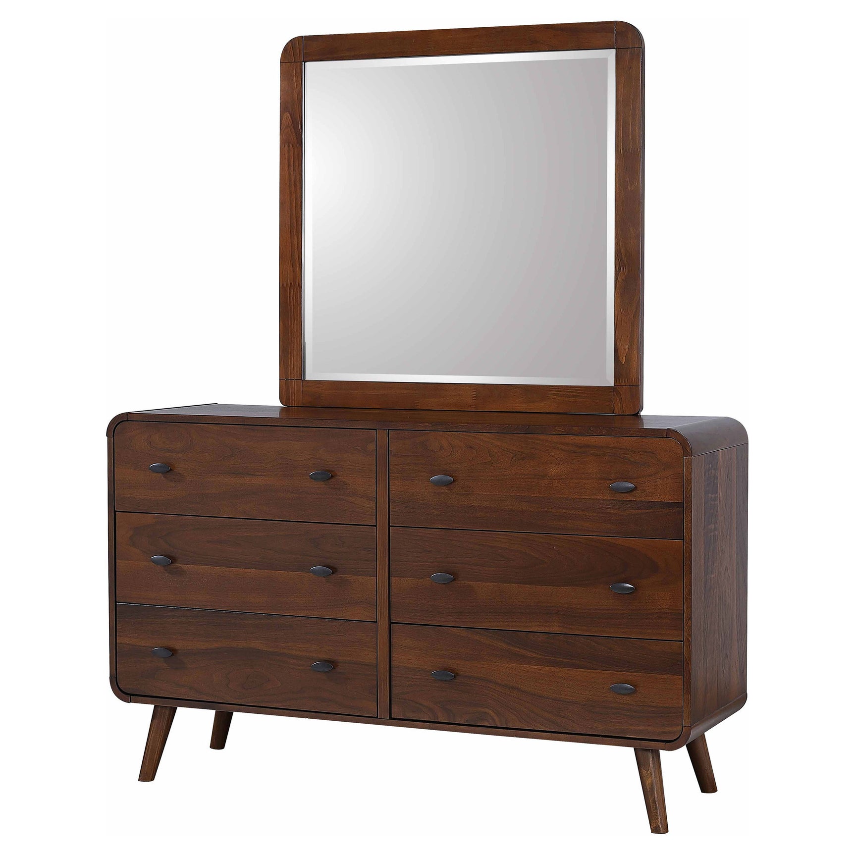 Robyn 6-drawer Dresser with Mirror Dark Walnut - Tampa Furniture Outlet