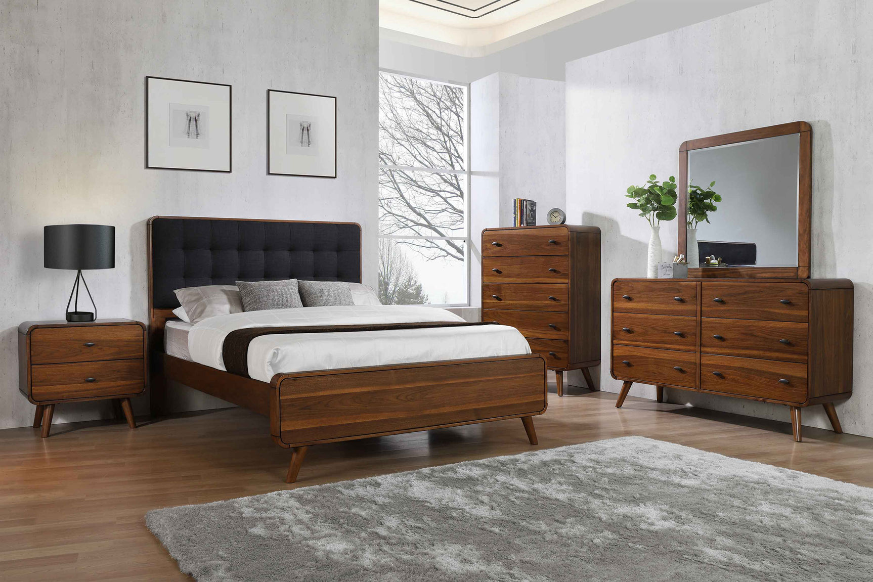 Robyn 6-drawer Dresser with Mirror Dark Walnut - Tampa Furniture Outlet