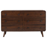 Robyn 6-drawer Bedroom Dresser Dark Walnut - Tampa Furniture Outlet