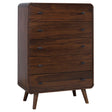 Tampa Furniture Outlet - Coaster - Robyn 5-drawer Bedroom Chest of Drawers Dark Walnut - 205135