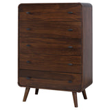 Robyn 5-drawer Bedroom Chest of Drawers Dark Walnut - Tampa Furniture Outlet
