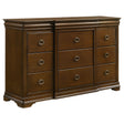 Tampa Furniture Outlet - Coaster - Garland 9-drawer Bedroom Dresser Cabinet Brown Cherry - 205303
