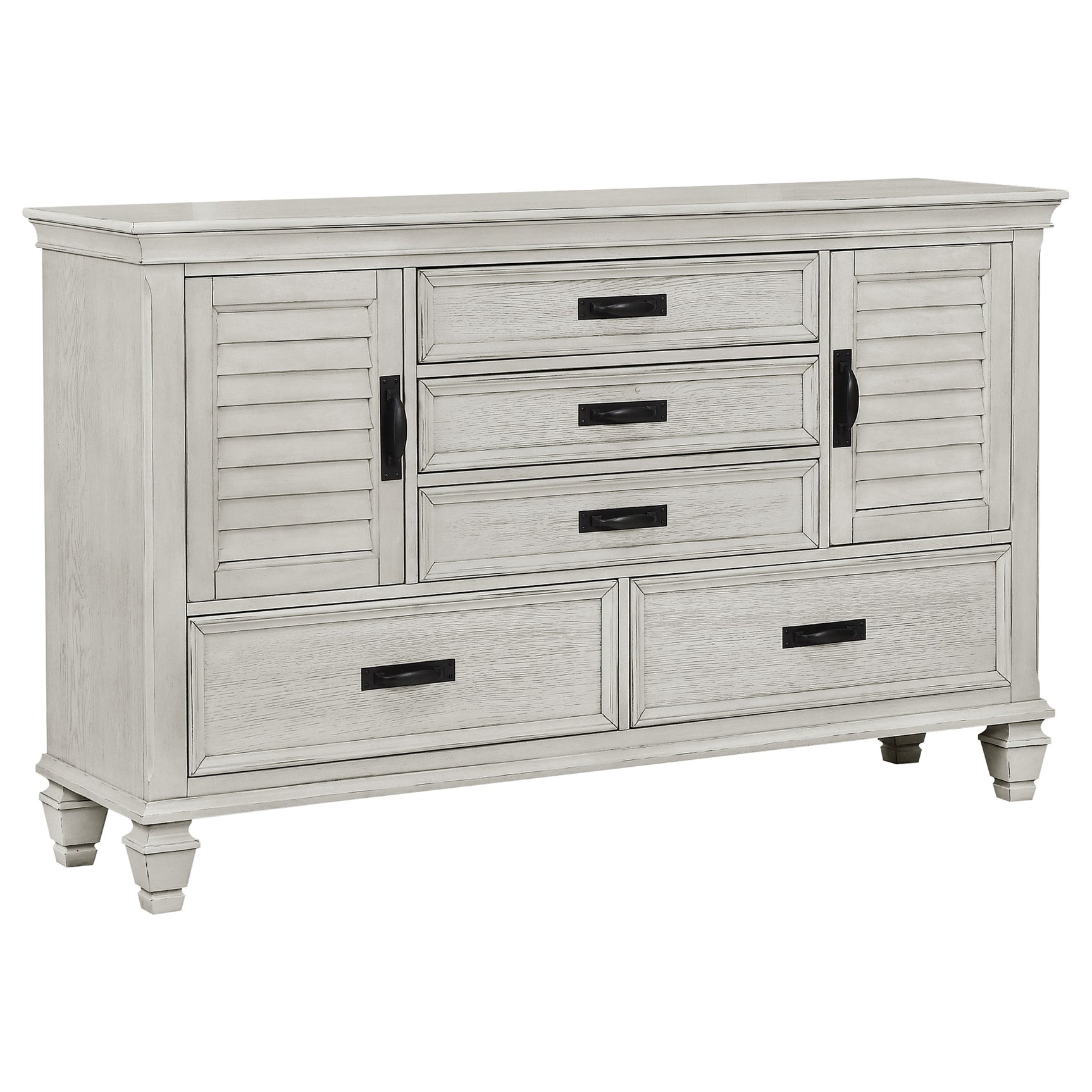 Franco 4-piece Queen Bedroom Set Distressed White - Tampa Furniture Outlet