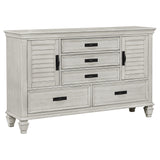 Franco 5-piece Queen Bedroom Set Distressed White - Tampa Furniture Outlet