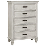 Franco 5-piece Queen Bedroom Set Distressed White - Tampa Furniture Outlet
