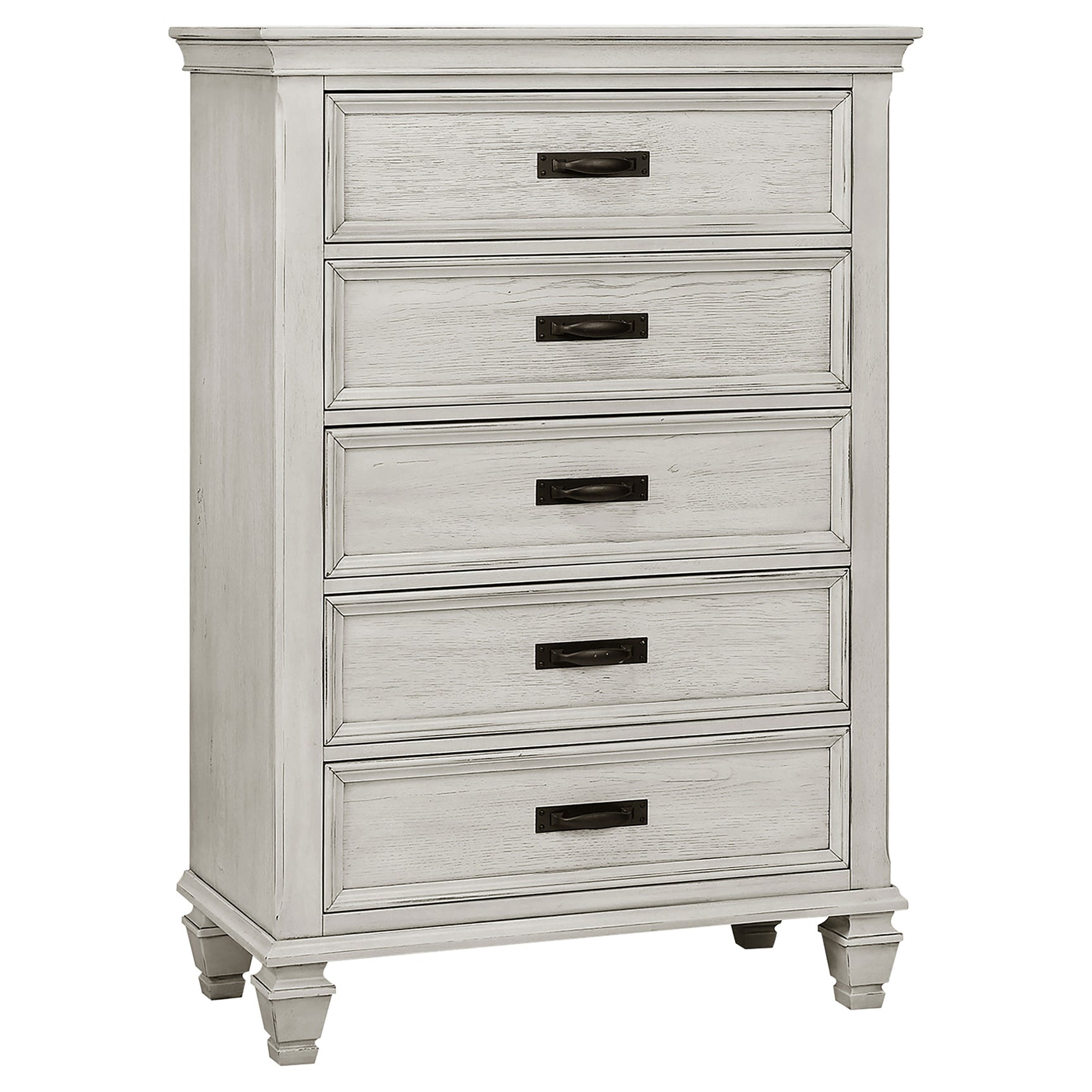 Franco 5-piece Queen Bedroom Set Distressed White - Tampa Furniture Outlet
