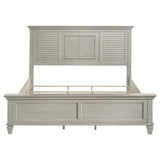 Franco Wood Eastern King Panel Bed Distressed White - Tampa Furniture Outlet