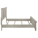 Franco Wood Eastern King Panel Bed Distressed White - Tampa Furniture Outlet