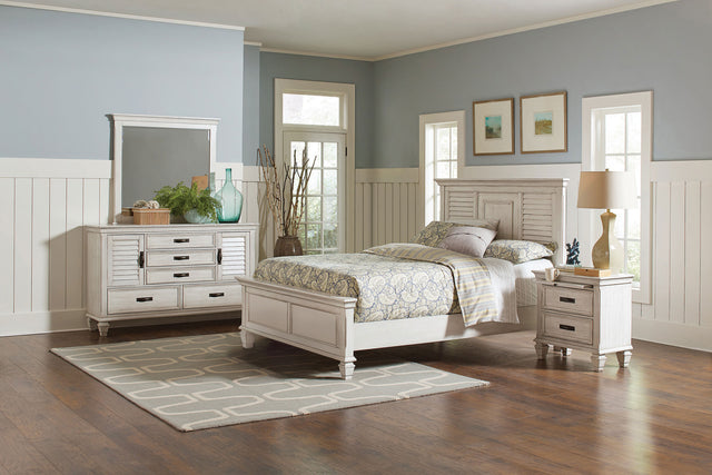 Tampa Furniture Outlet - Coaster - Franco 4-piece Queen Bedroom Set Distressed White - 205331Q-S4
