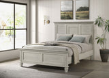 Franco Wood Queen Panel Bed Distressed White - Tampa Furniture Outlet