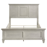 Franco Wood Queen Panel Bed Distressed White - Tampa Furniture Outlet