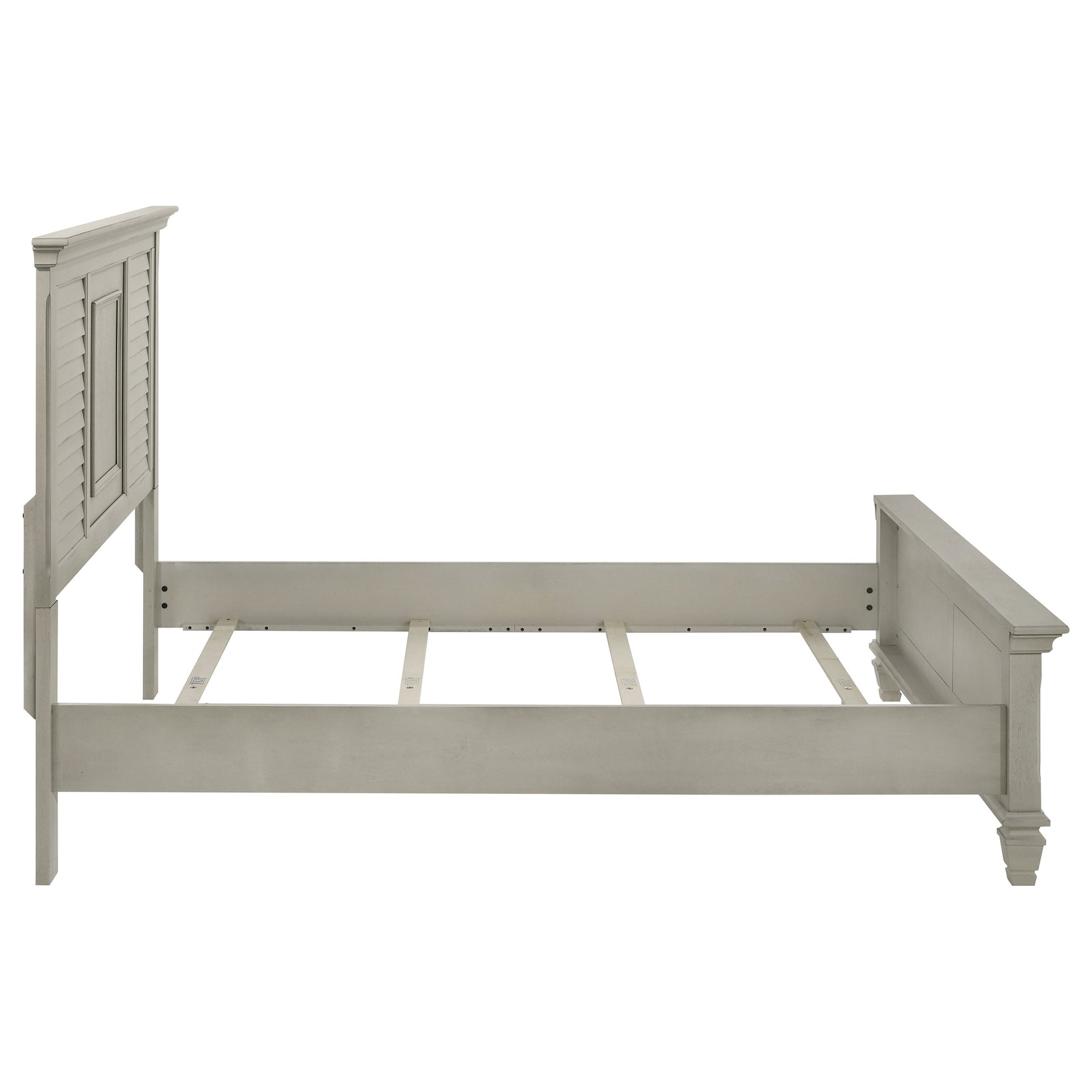 Franco Wood Queen Panel Bed Distressed White - Tampa Furniture Outlet