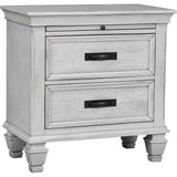 Tampa Furniture Outlet - Coaster - Franco 2-drawer Nightstand Distressed White - 205332