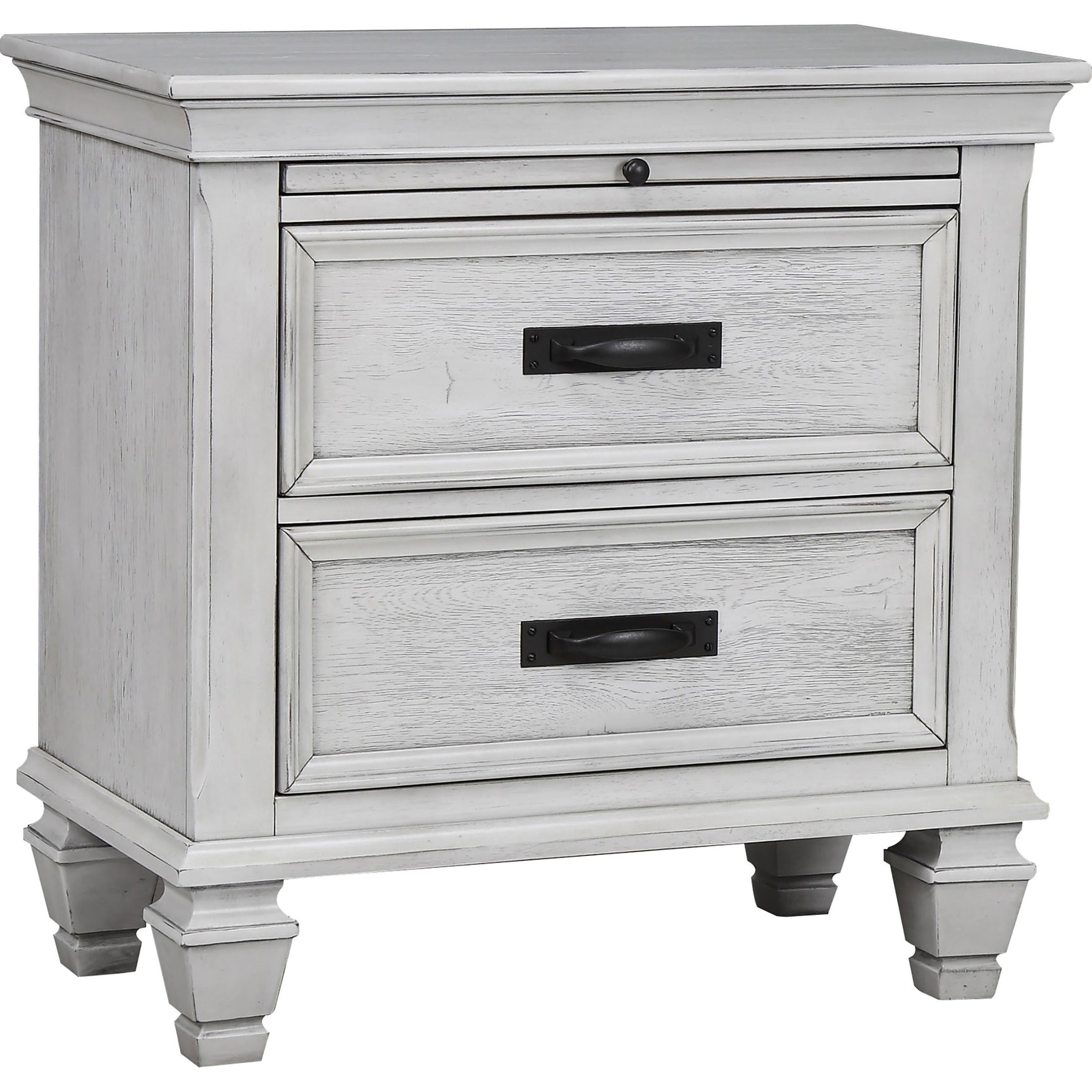 Tampa Furniture Outlet - Coaster - Franco 2-drawer Nightstand Distressed White - 205332