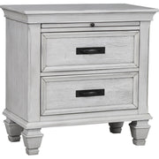 Tampa Furniture Outlet - Coaster - Franco 2-drawer Nightstand Distressed White - 205332