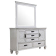 Tampa Furniture Outlet - Coaster - Franco 5-drawer Dresser with Mirror Distressed White - 205333M