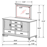 Franco 5-drawer Dresser with Mirror Distressed White - Tampa Furniture Outlet
