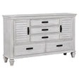Tampa Furniture Outlet - Coaster - Franco 5-drawer Dresser Distressed White - 205333